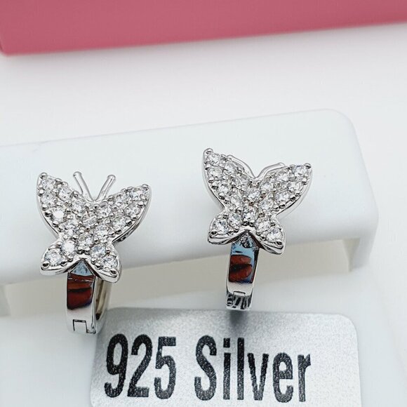 925 Sterling Silver Cubic Zirconia Earrings, U19254648 - Picture 6 of 11